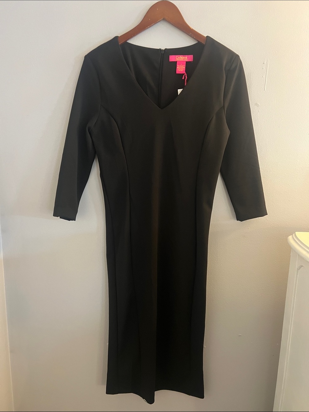 CATHERINE MALANDRINO black midi length dress NET